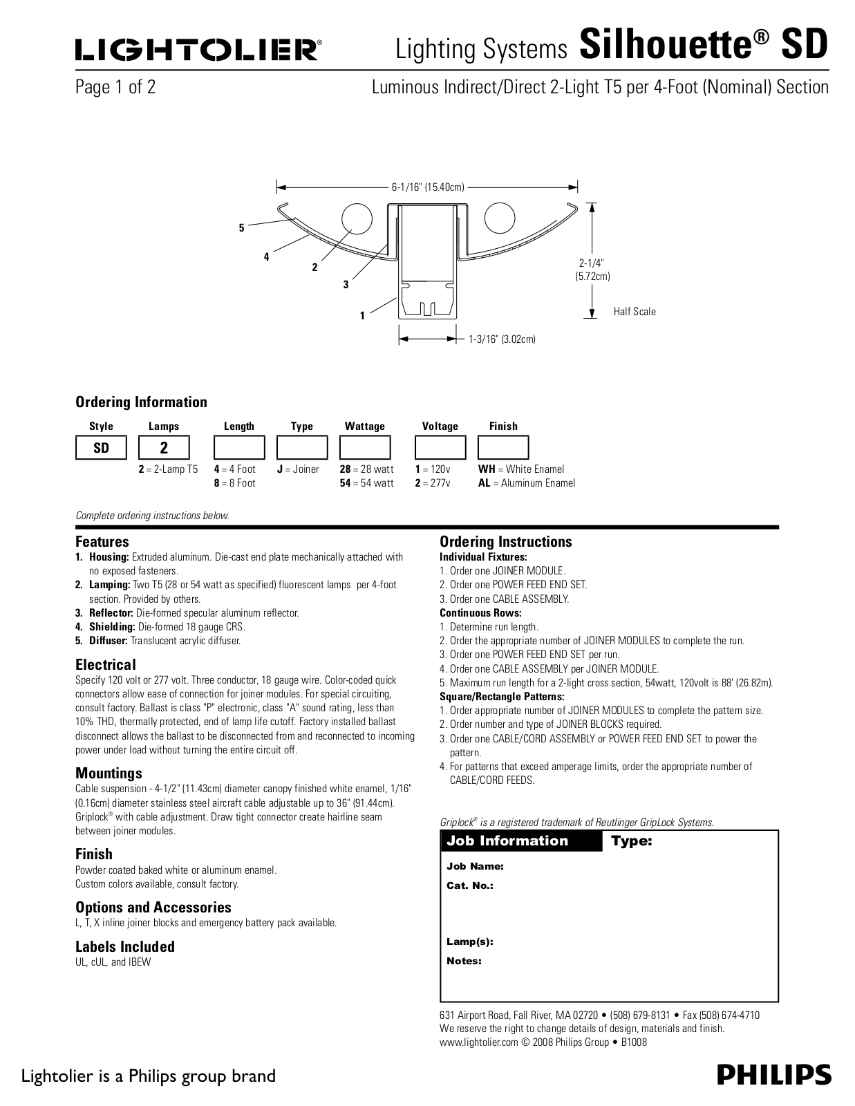 Lightolier Silhouette SD User Manual