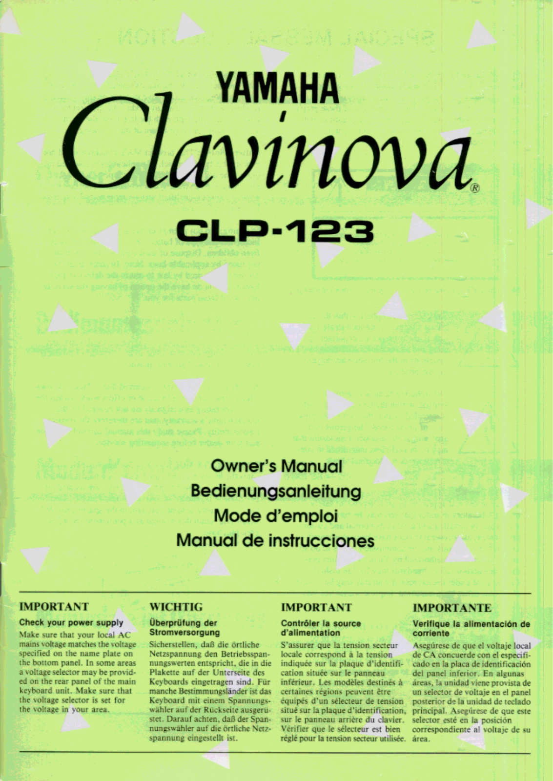 Yamaha CLP-123 User Manual