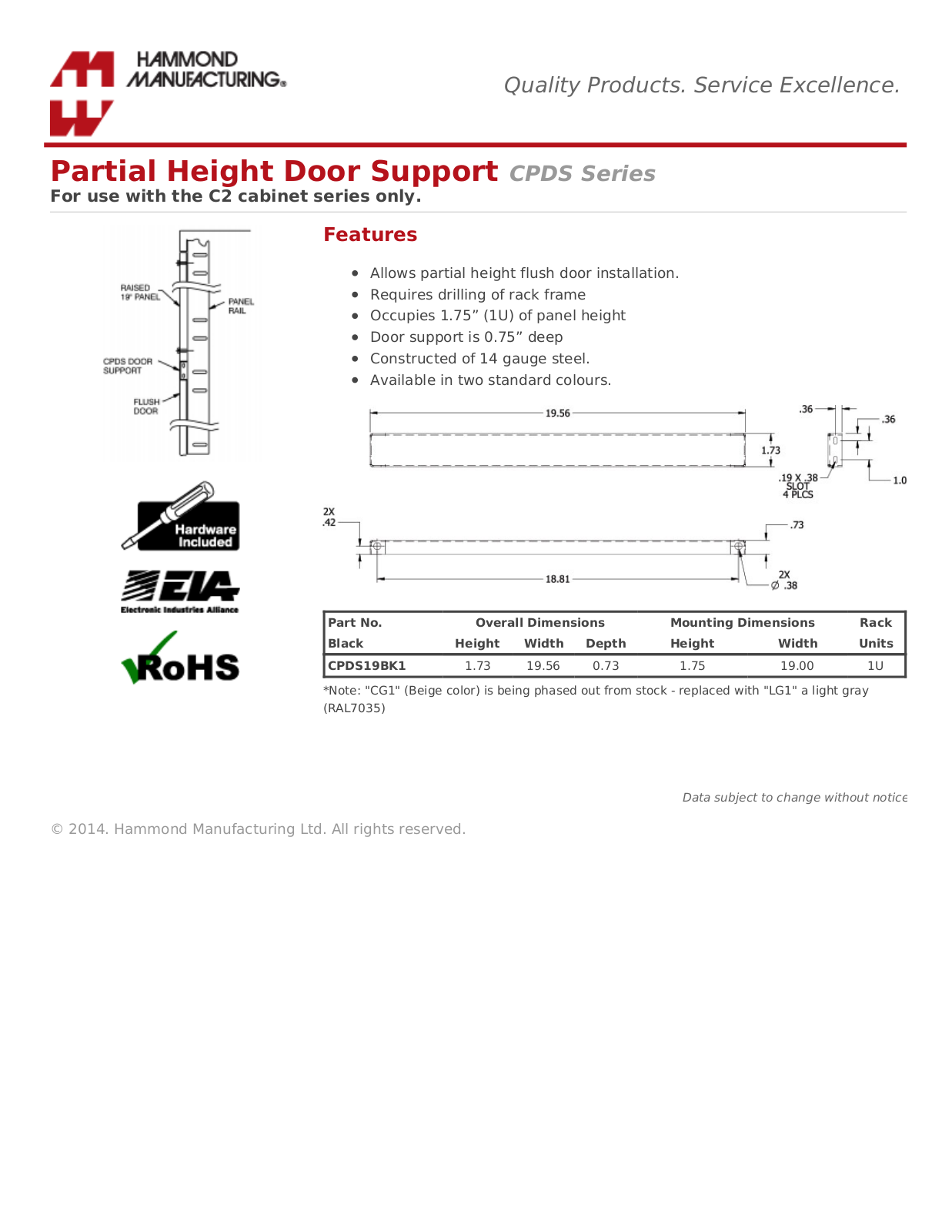 Hammond Manufacturing CPDS Series Catalog Page