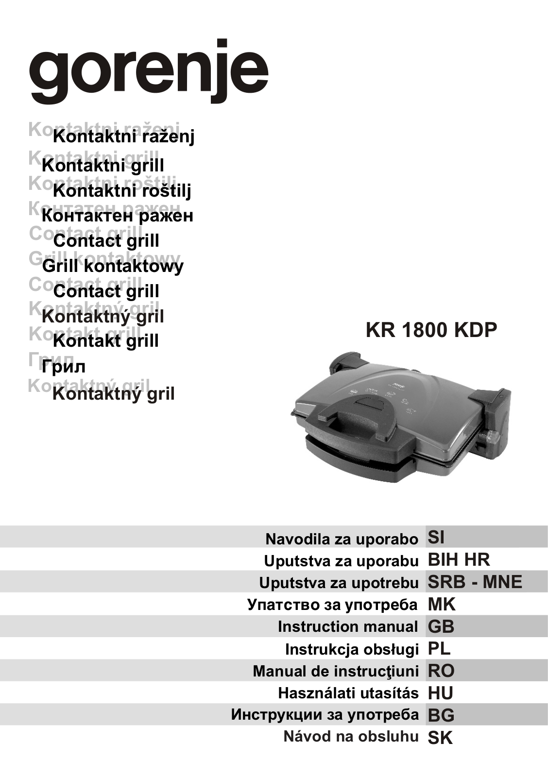 Gorenje KR 1800 KDP User Manual