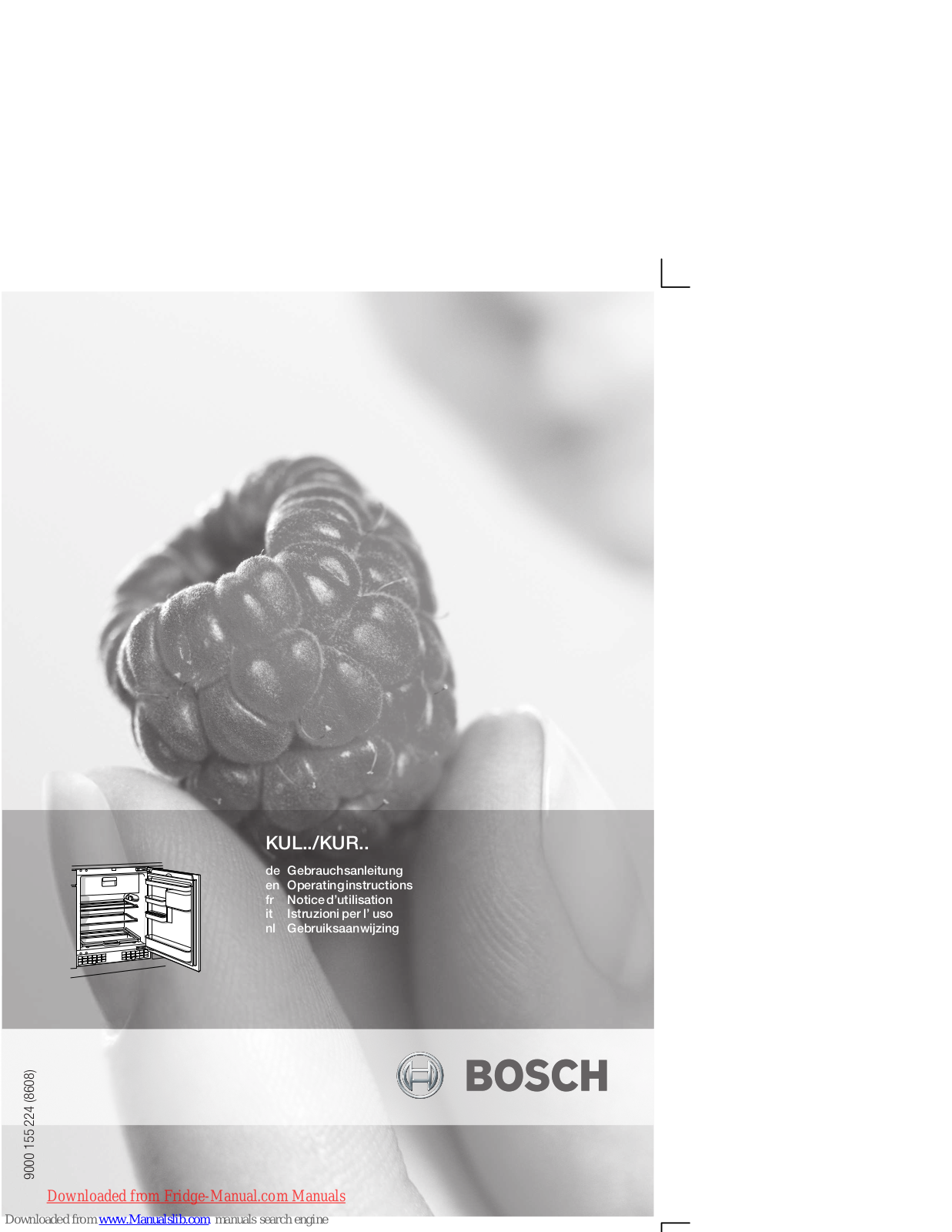 Bosch KUL, KUR Operating Instructions Manual