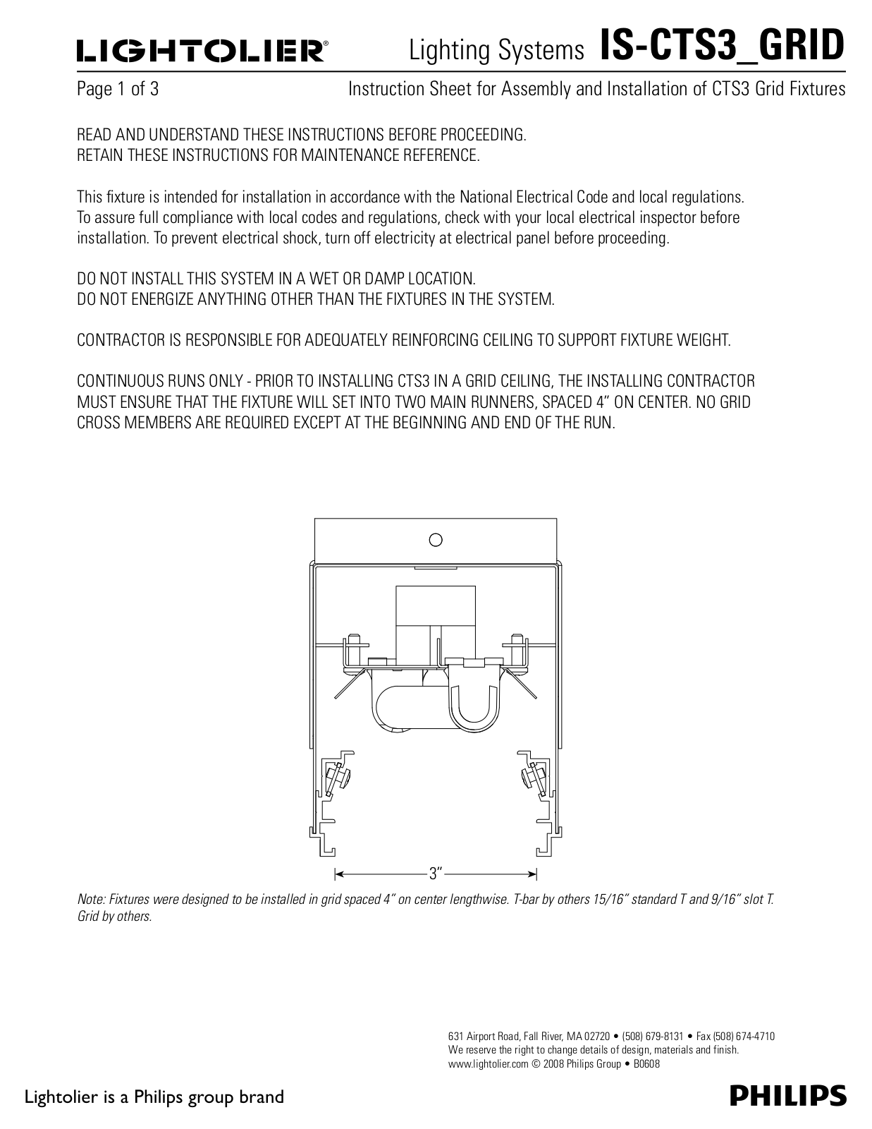 Lightolier IS-CTS3-GRID User Manual