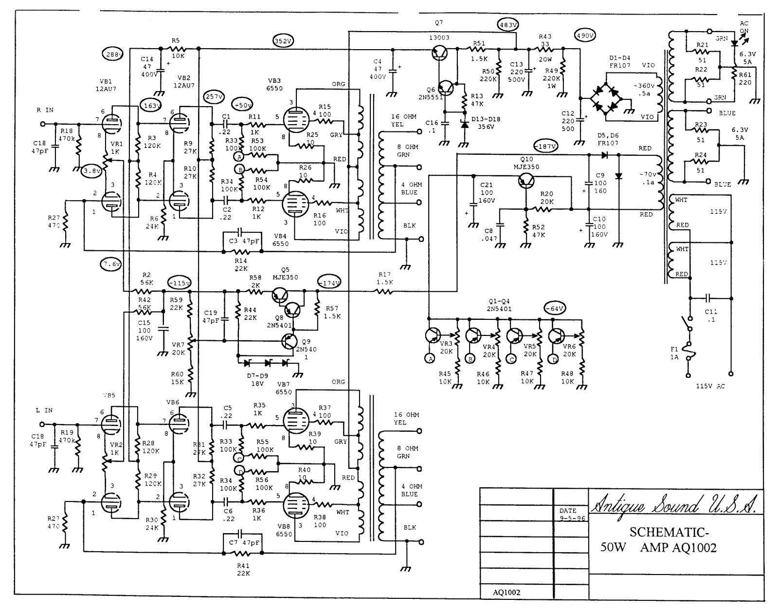 Ars Aures Audio AQ-1002 Schematic