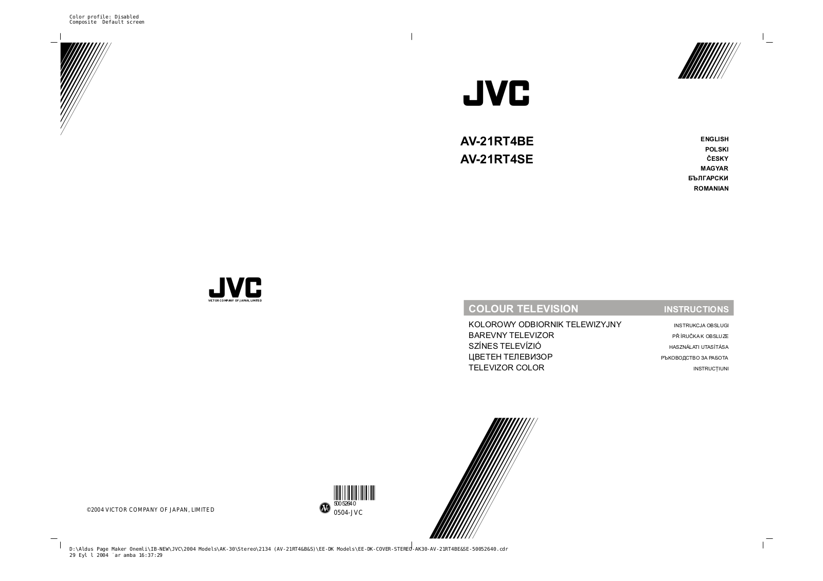 JVC AV-21RT4BE, AV-21RT4SE User Manual