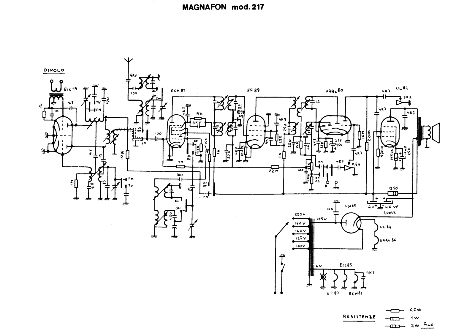 Magnafon 217 schematic