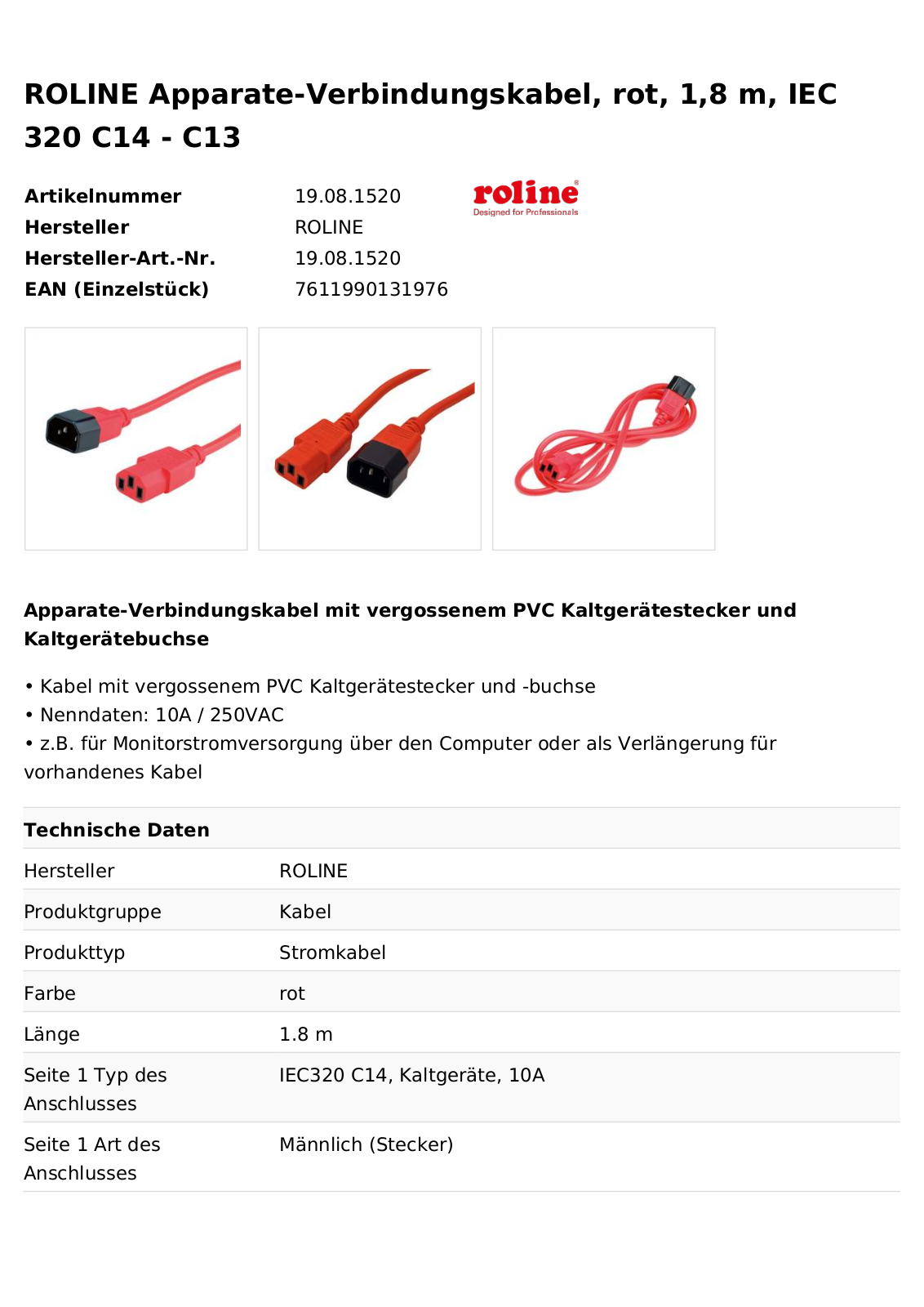 ROLINE NKKV 200 RT Datasheet - ManualMachine.com