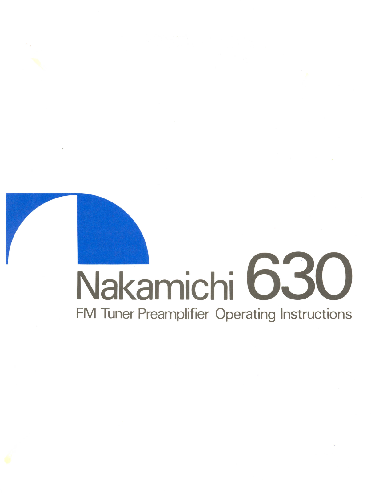 Nakamichi 630 Owners manual