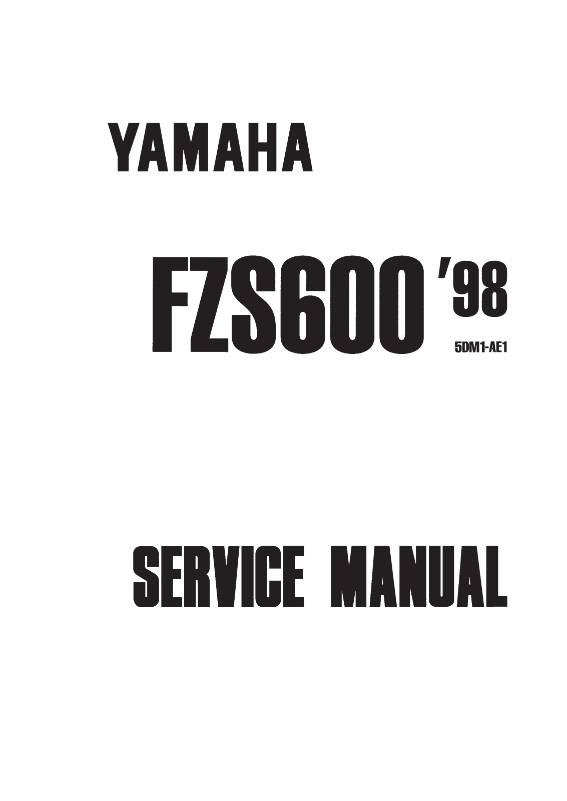 Yamaha FZS600 1998 User Manual