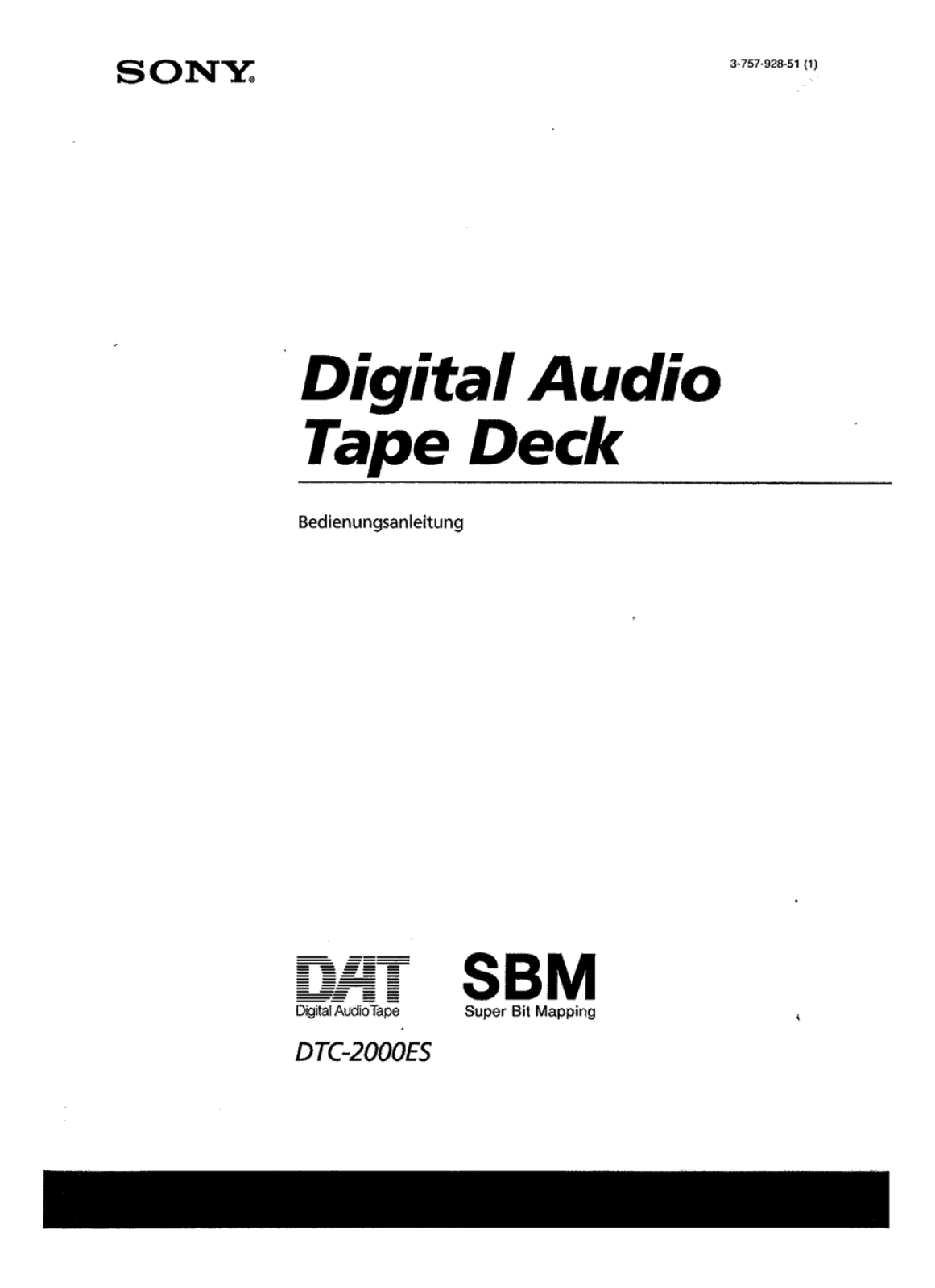 Sony DTC-2000-ES Owners manual