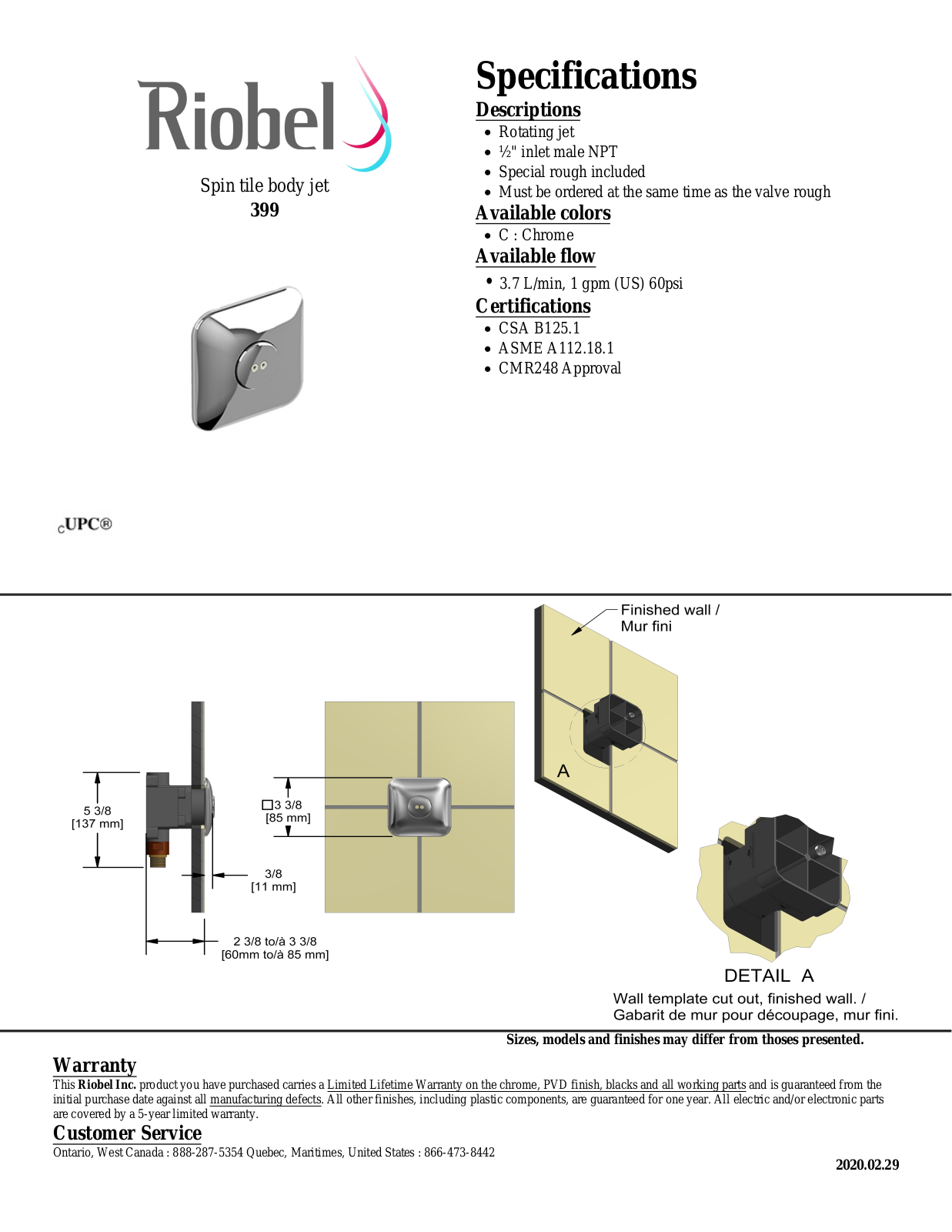 Riobel 399C Specifications - ManualMachine.com