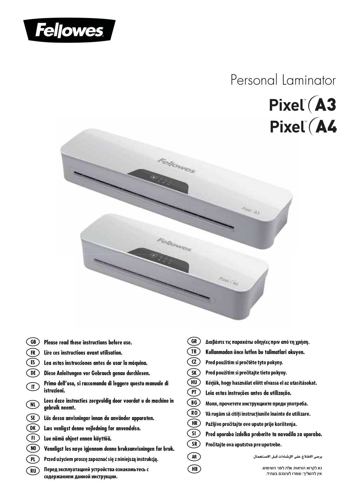 Fellowes Pixel A3 User Manual