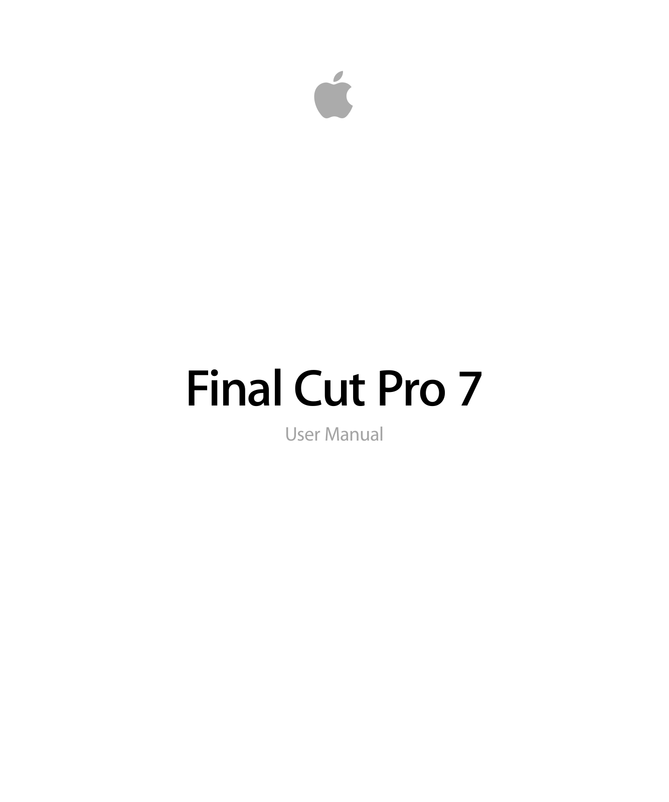 Apple Final Cut Pro 7 User manual