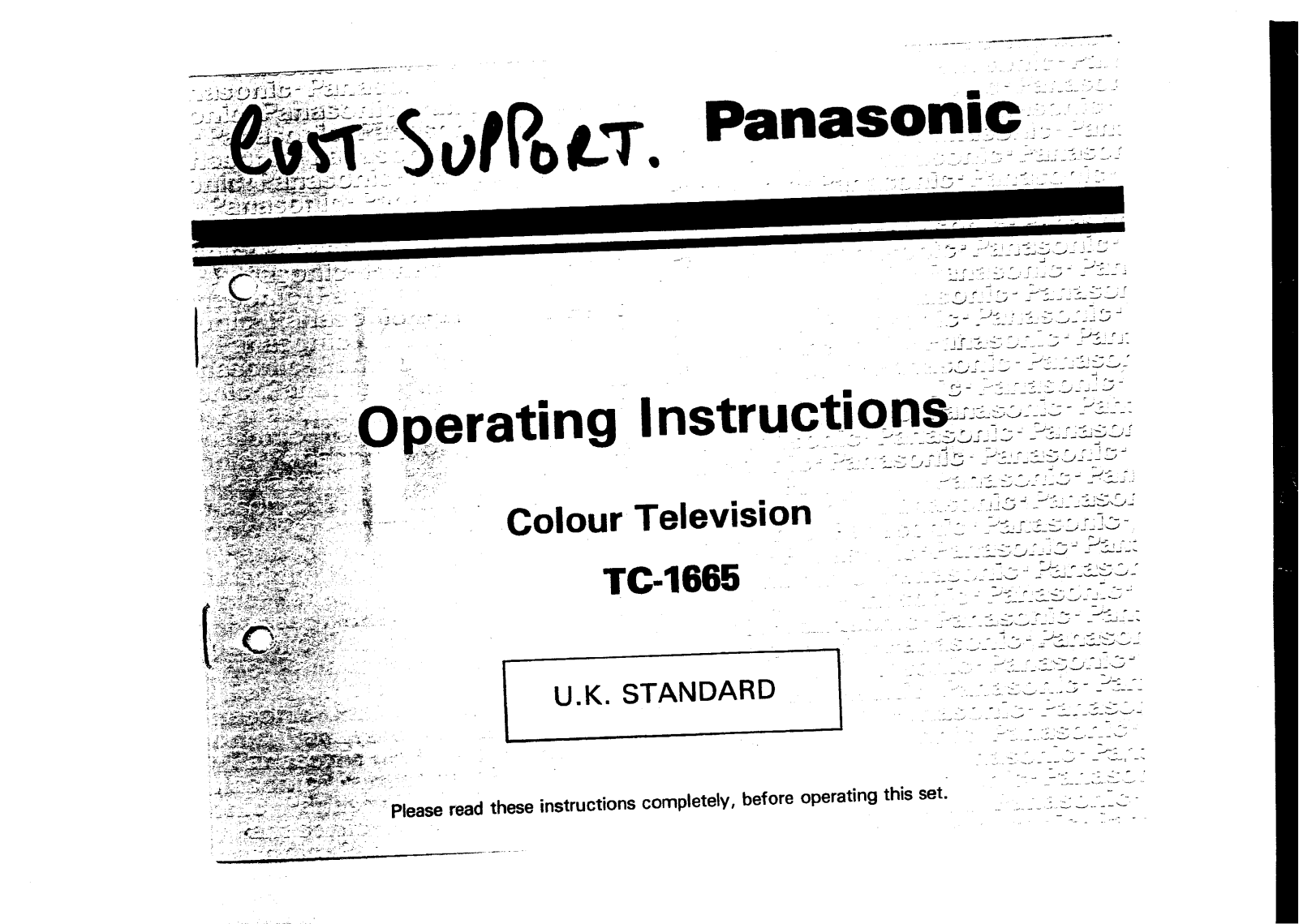 Panasonic TC-1665 User Manual