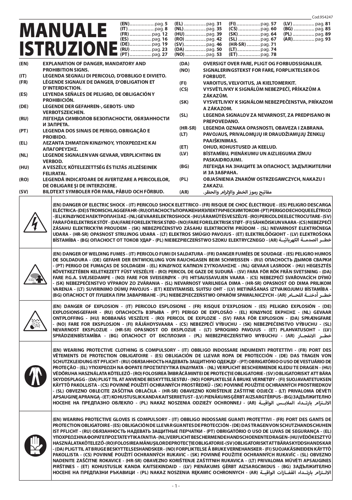 Telwin TECNICA 188 MPGE 230V ACX+KUNST.KOFFER operation manual