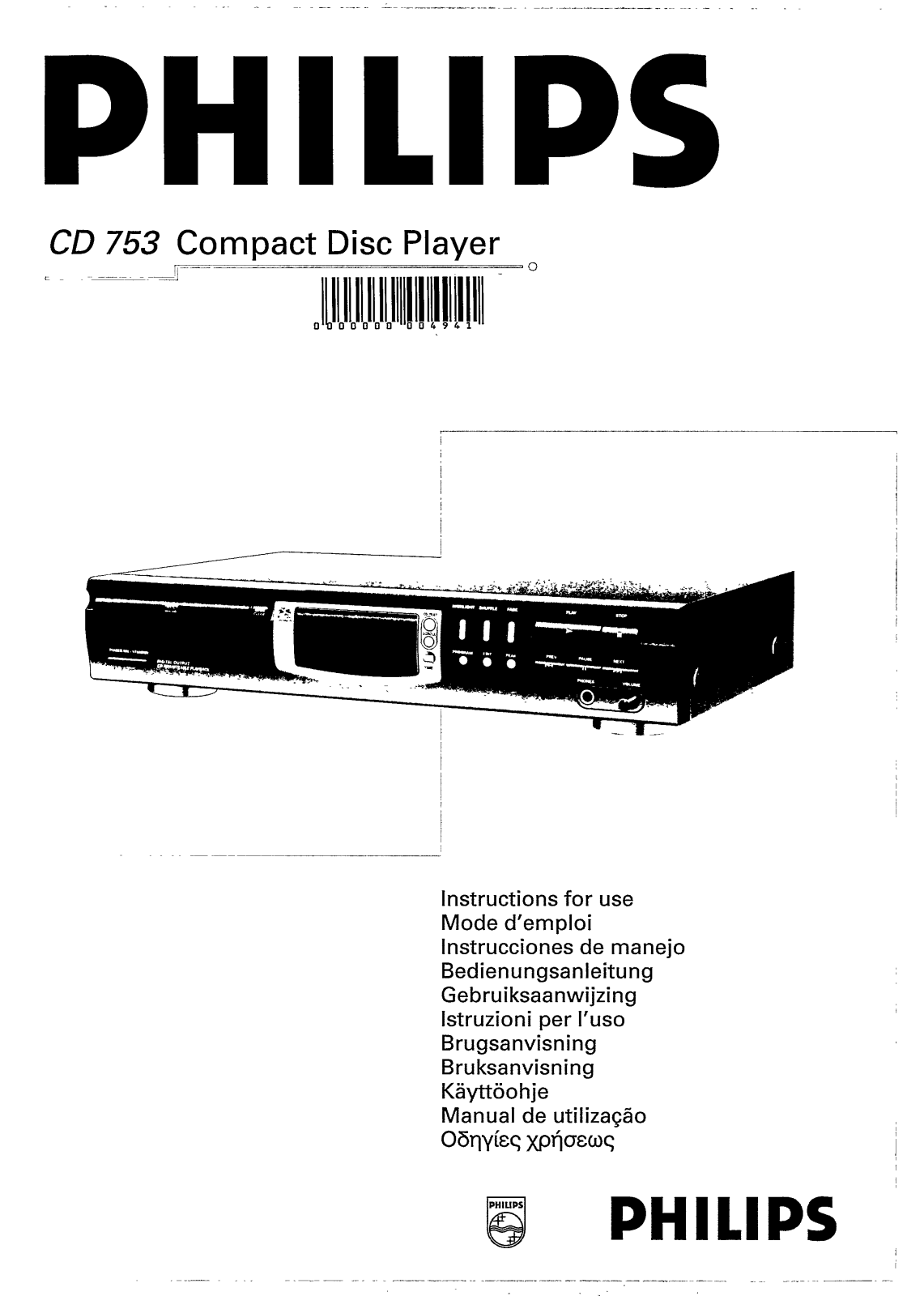 Philips CD753/20, CD753/14, CD753/00 User Manual