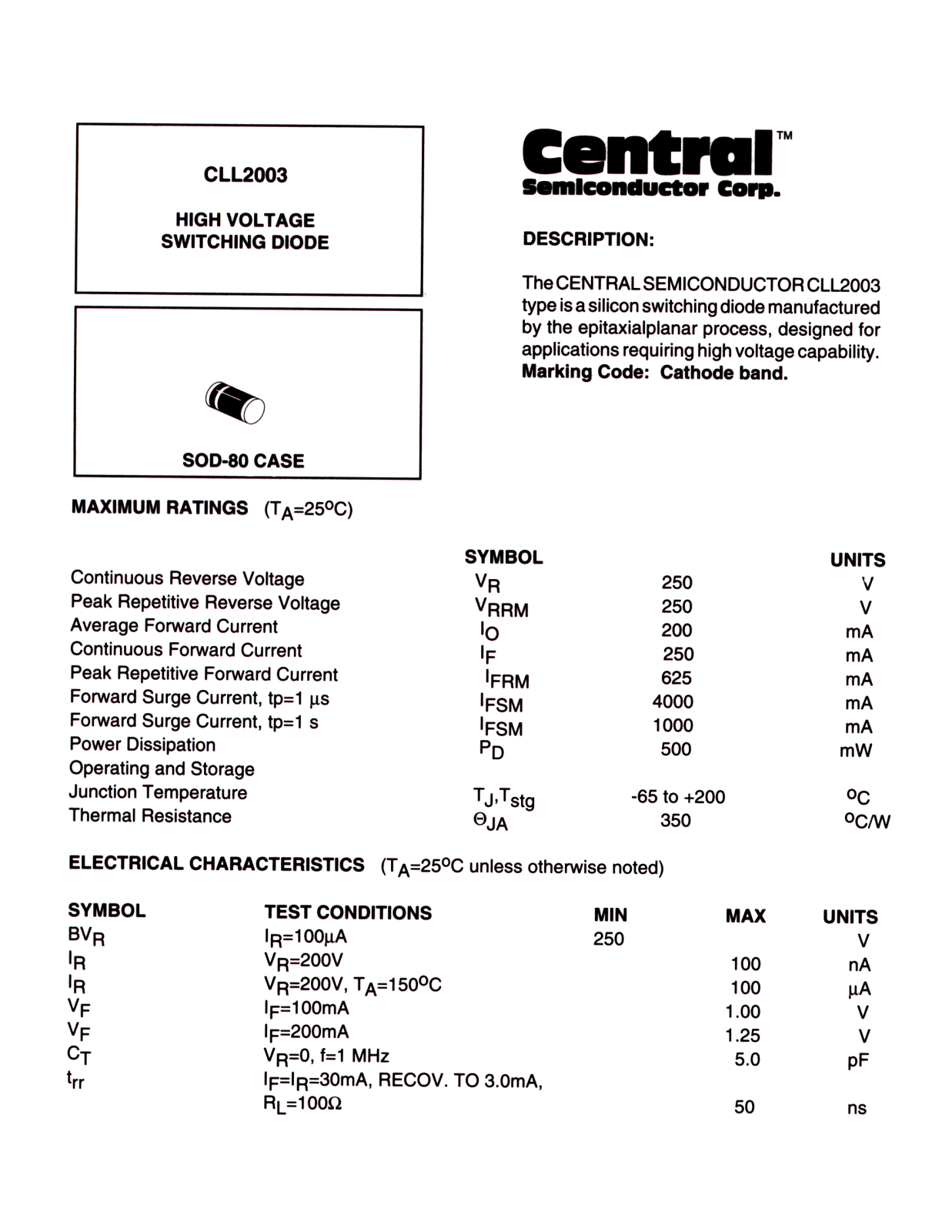 CENTR CLL2003 Datasheet