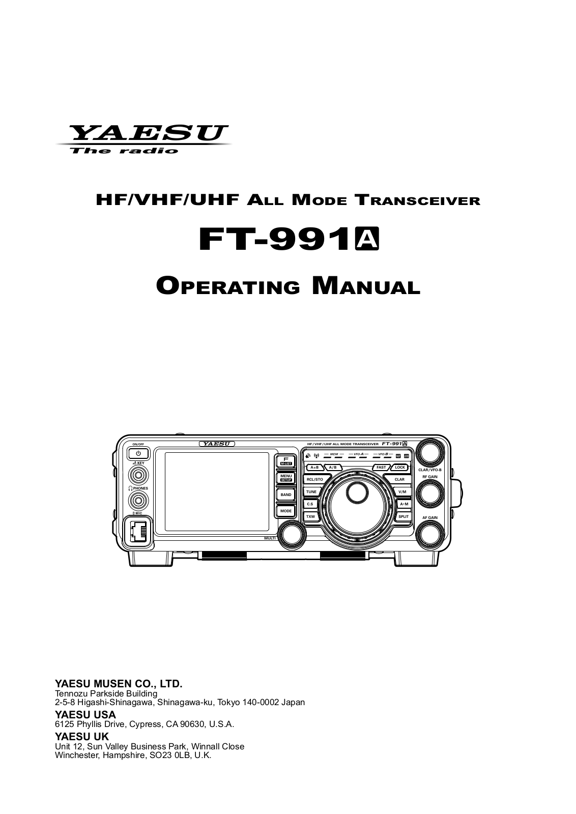 Yaesu FT-991A User Manual