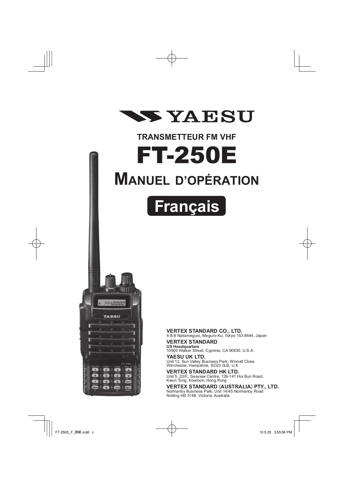 YAESU FT-250E User Manual