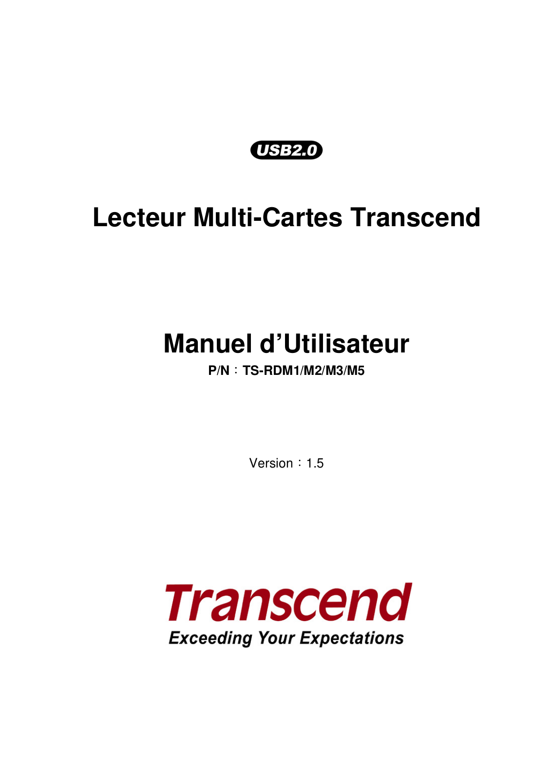 TRANSCEND TS-RDM2B, TS-RDM2R User Manual