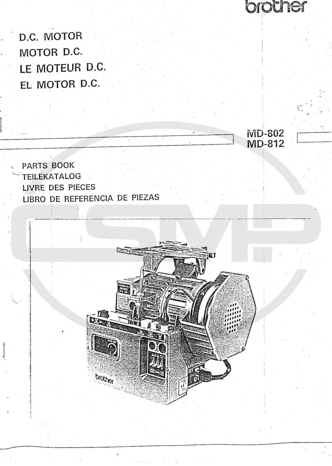 Brother MD 812 Parts Book