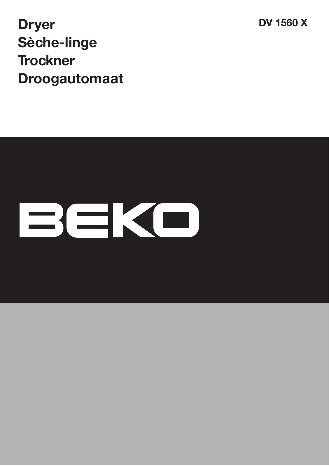 BEKO DV1560 User Manual