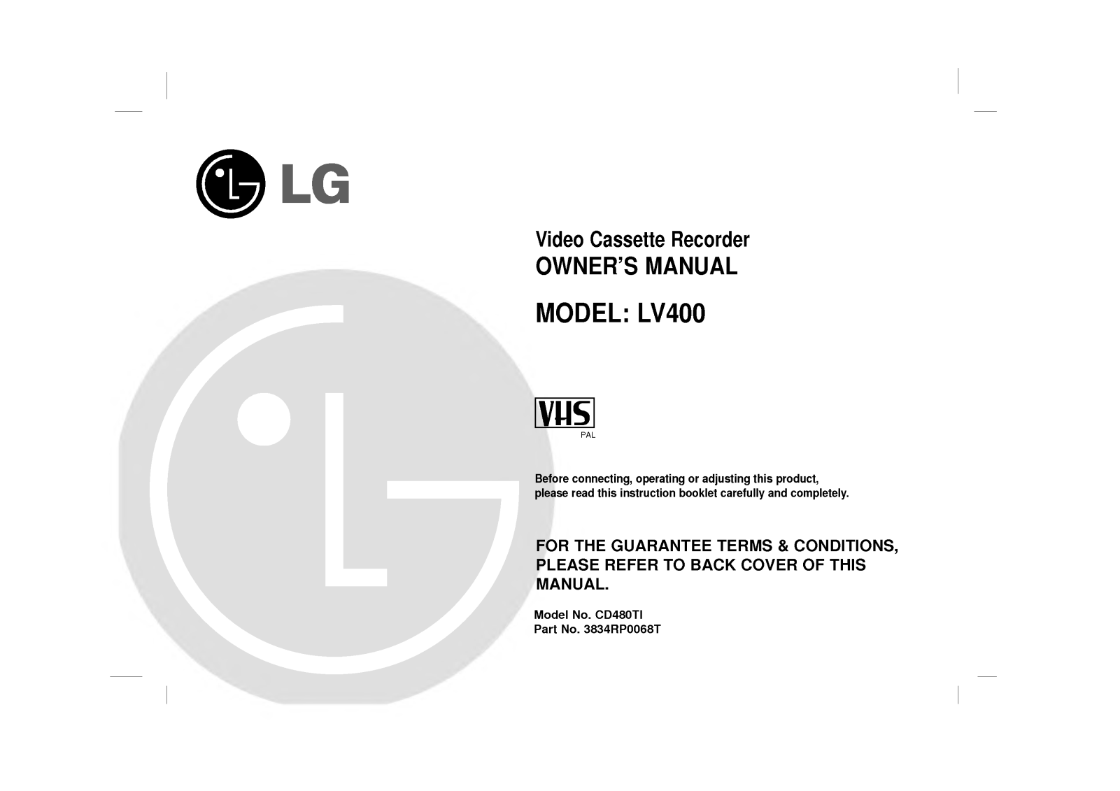 LG LV400 Manual