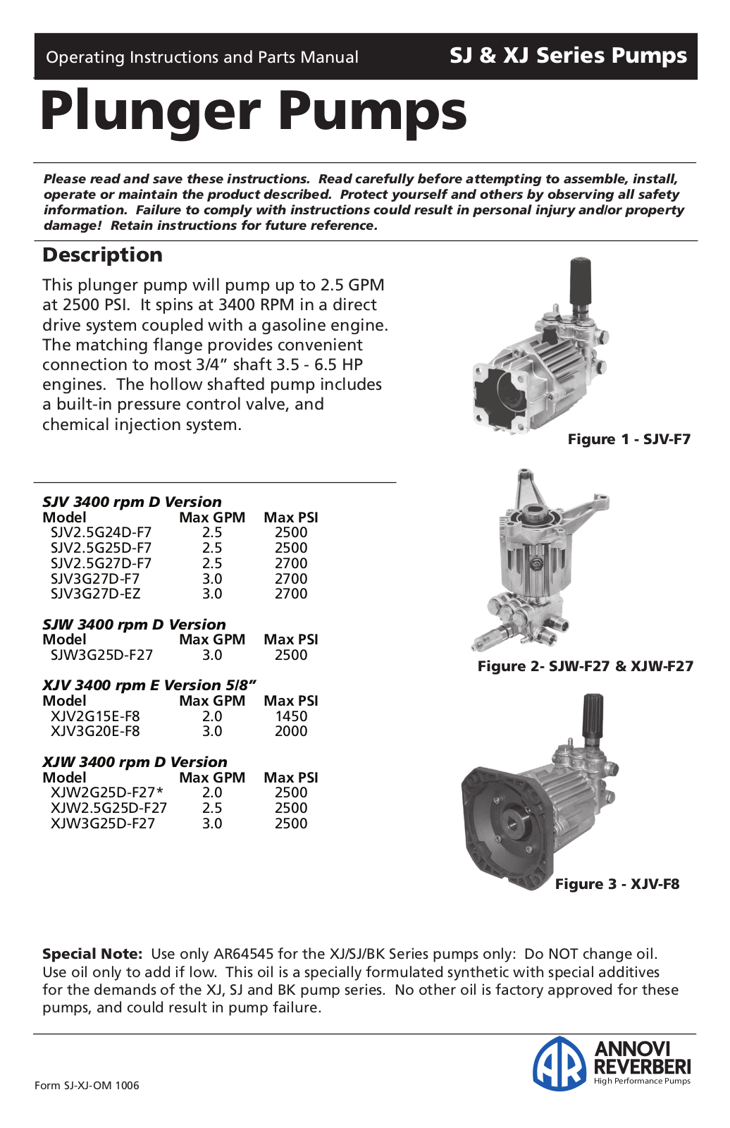 Vortexx SJ, XJ User Manual