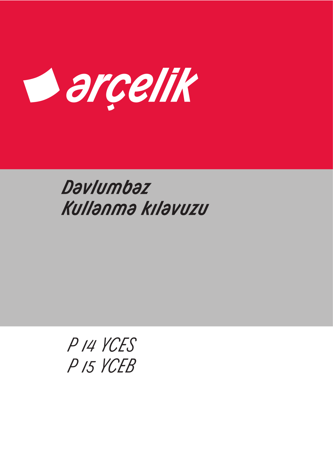 Arçelik P14YCES, P15YCEB User manual