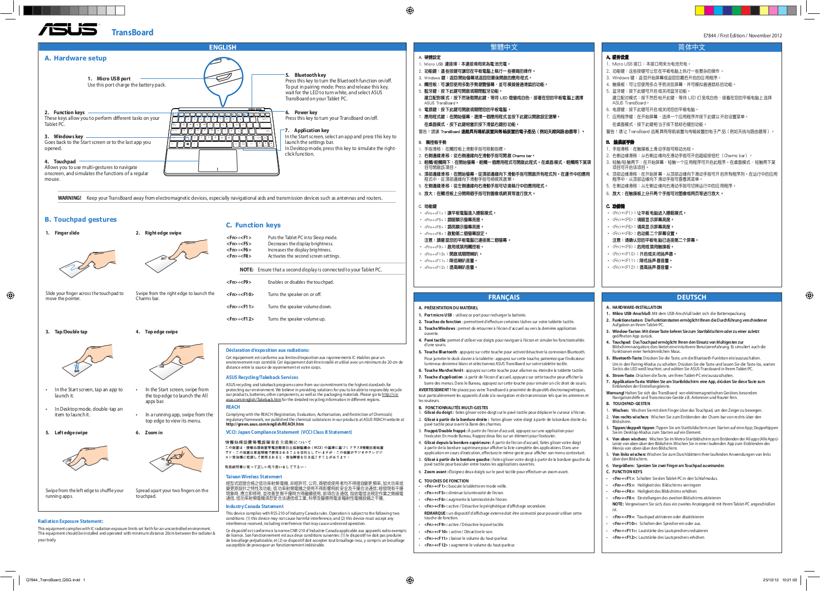 ASUS TRANSBOARD User Manual