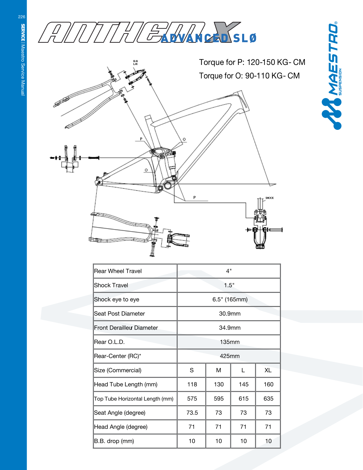 Giant ANTHEM X ADVANCED SL0 TECHNICAL MANUAL