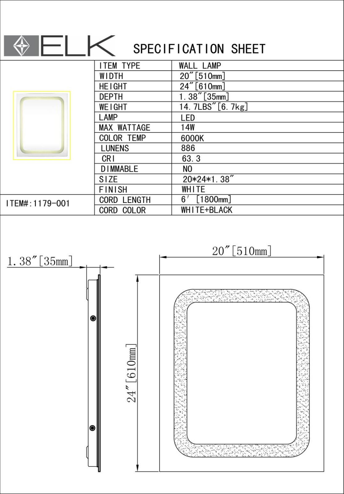 ELK Home 1179001 User Manual