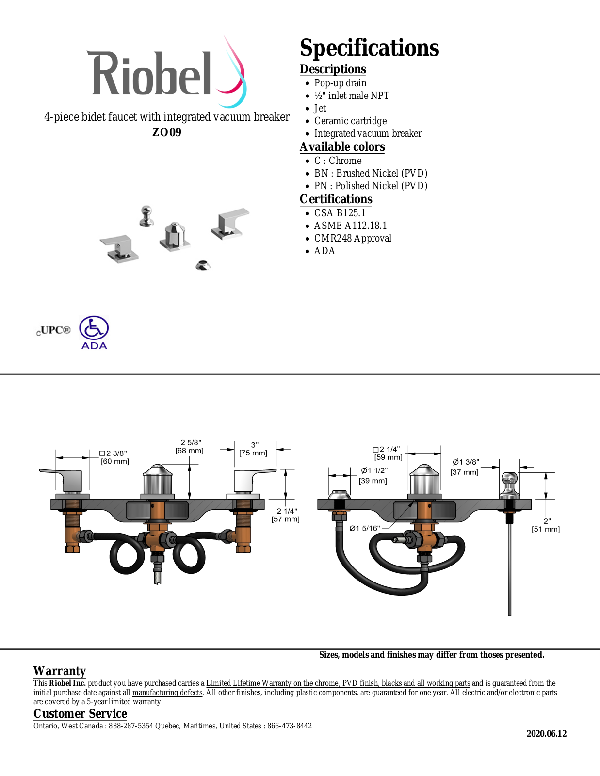Riobel ZO09PN Specifications - ManualMachine.com