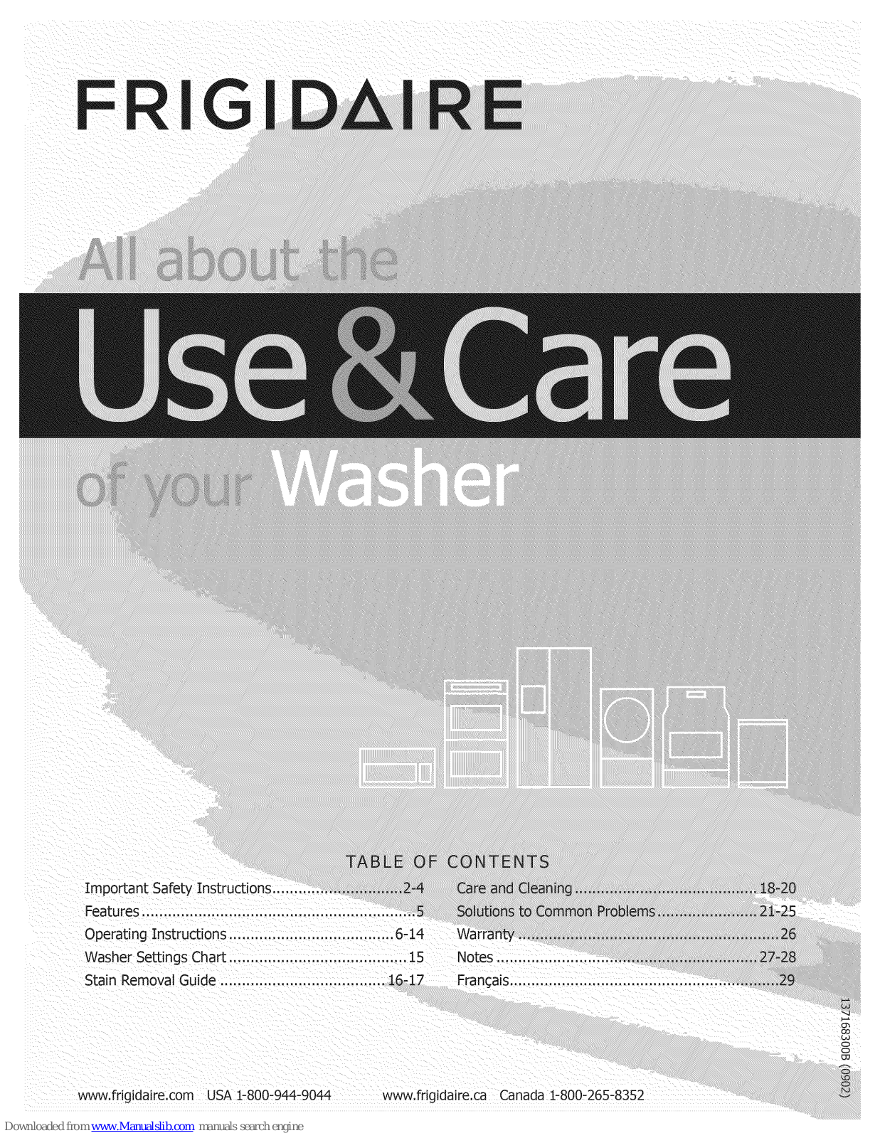 Frigidaire FAFW3517KR1, FAFW3577KB1, FAFW3574KN0, FAFW3574KR0, FAFW3577KB0 Use & Care Manual - ManualMachine.com