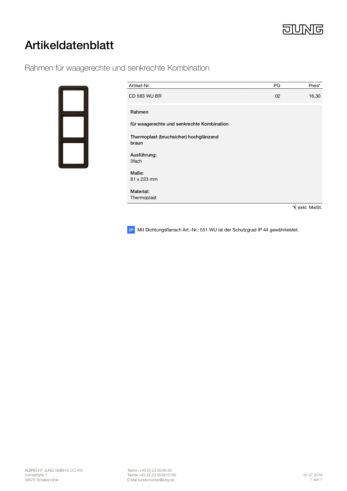 Jung CD 583 WU BR User Manual