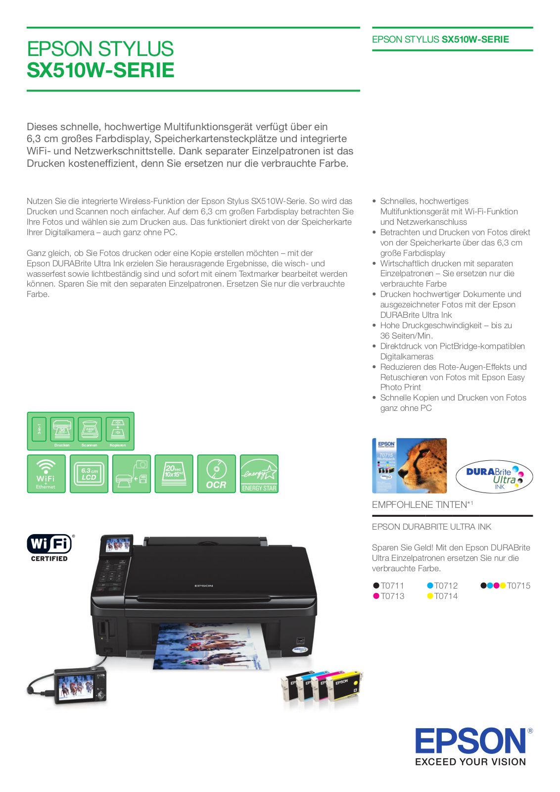 Epson STYLUS SX510W  series BROCHURE