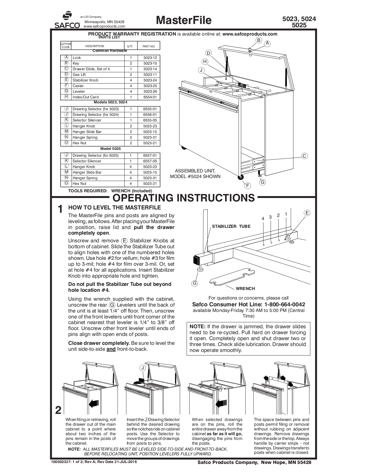 Safco 5023AH, 5025AH, 5024AH Assembly Guide