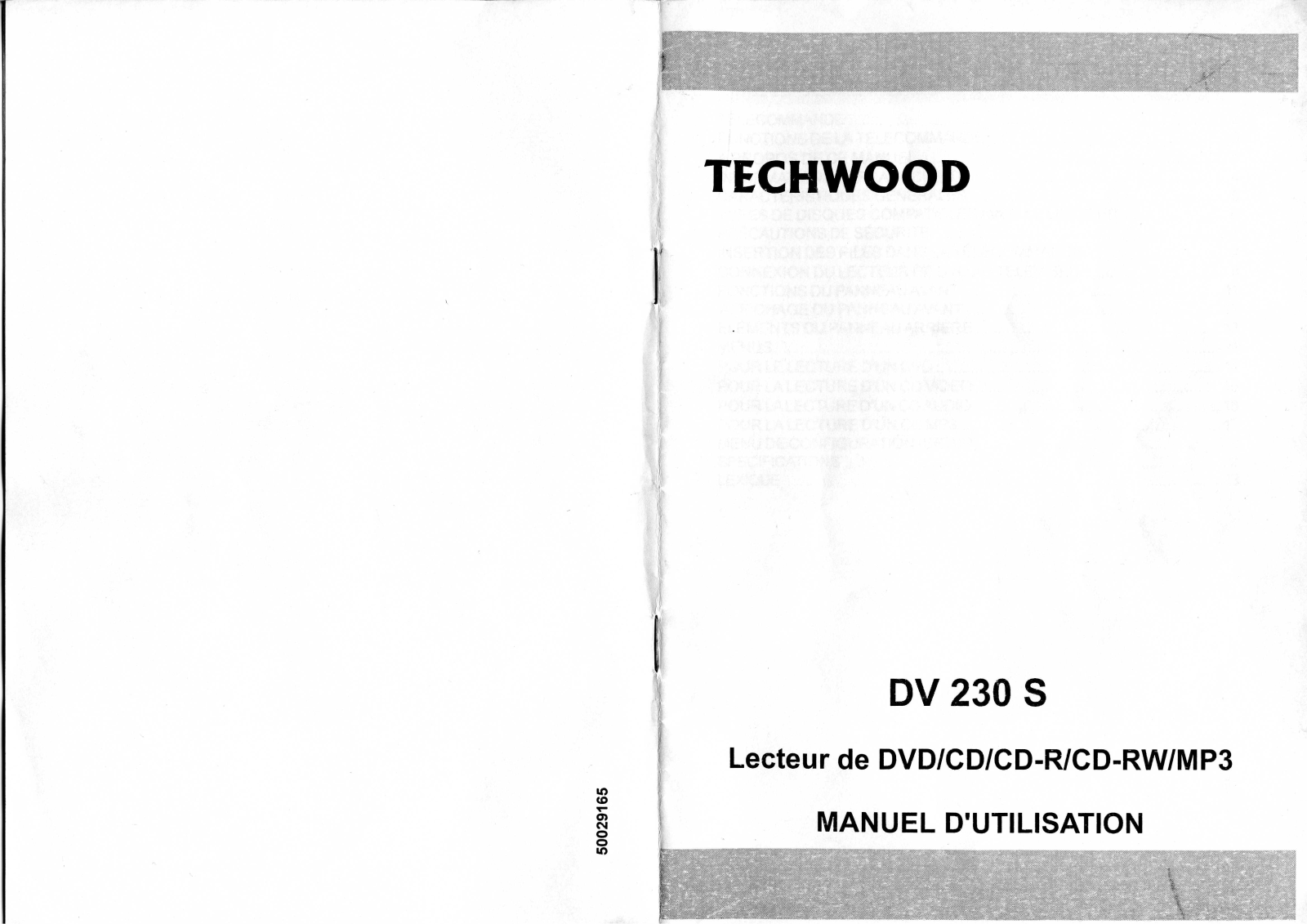 TECHWOOD DV 230 S User Manual