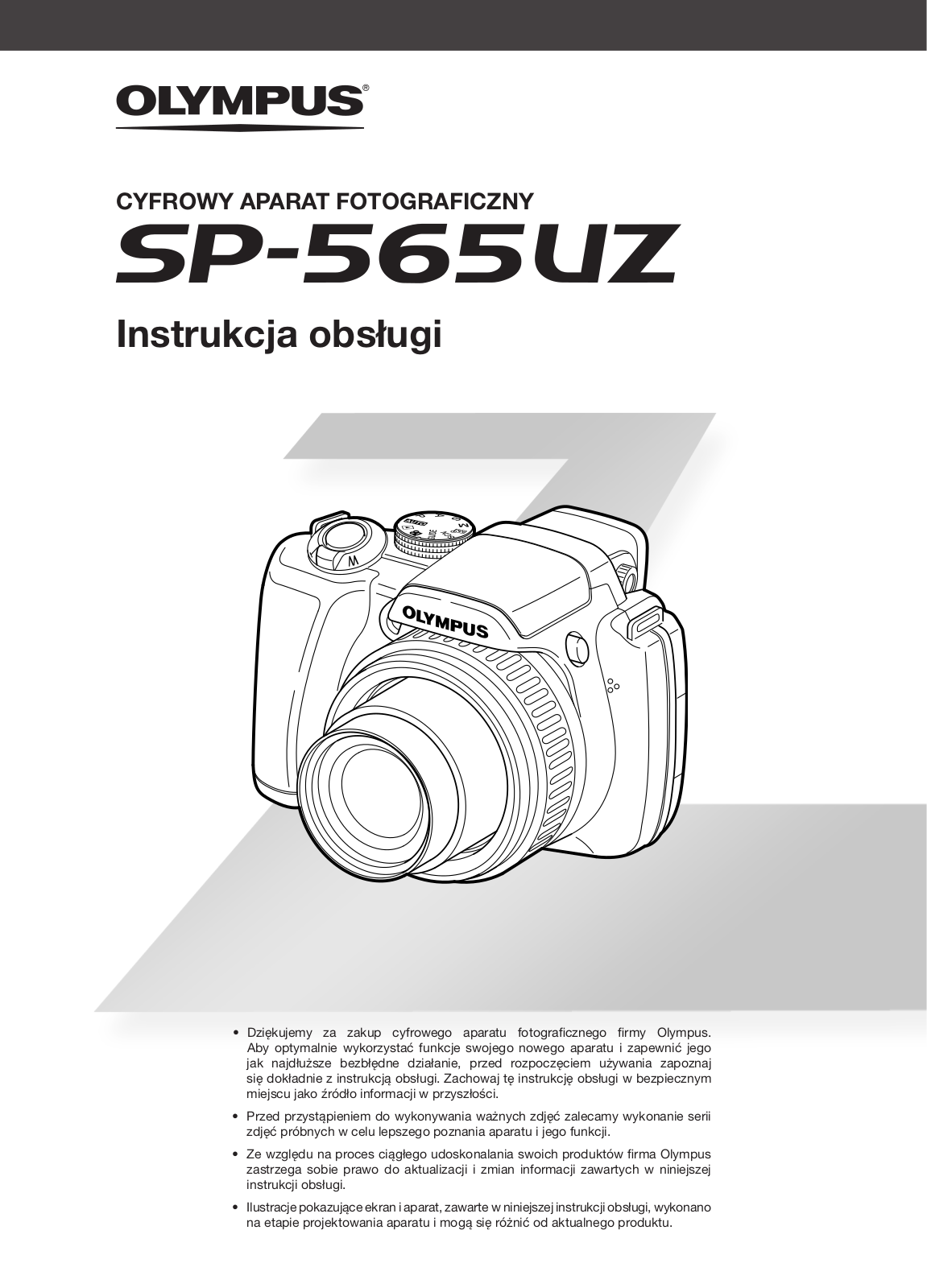 OLYMPUS SP-565 UZ User Manual