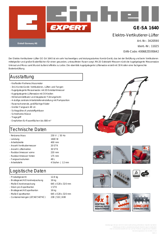 Einhell Ge Sa Service Manual