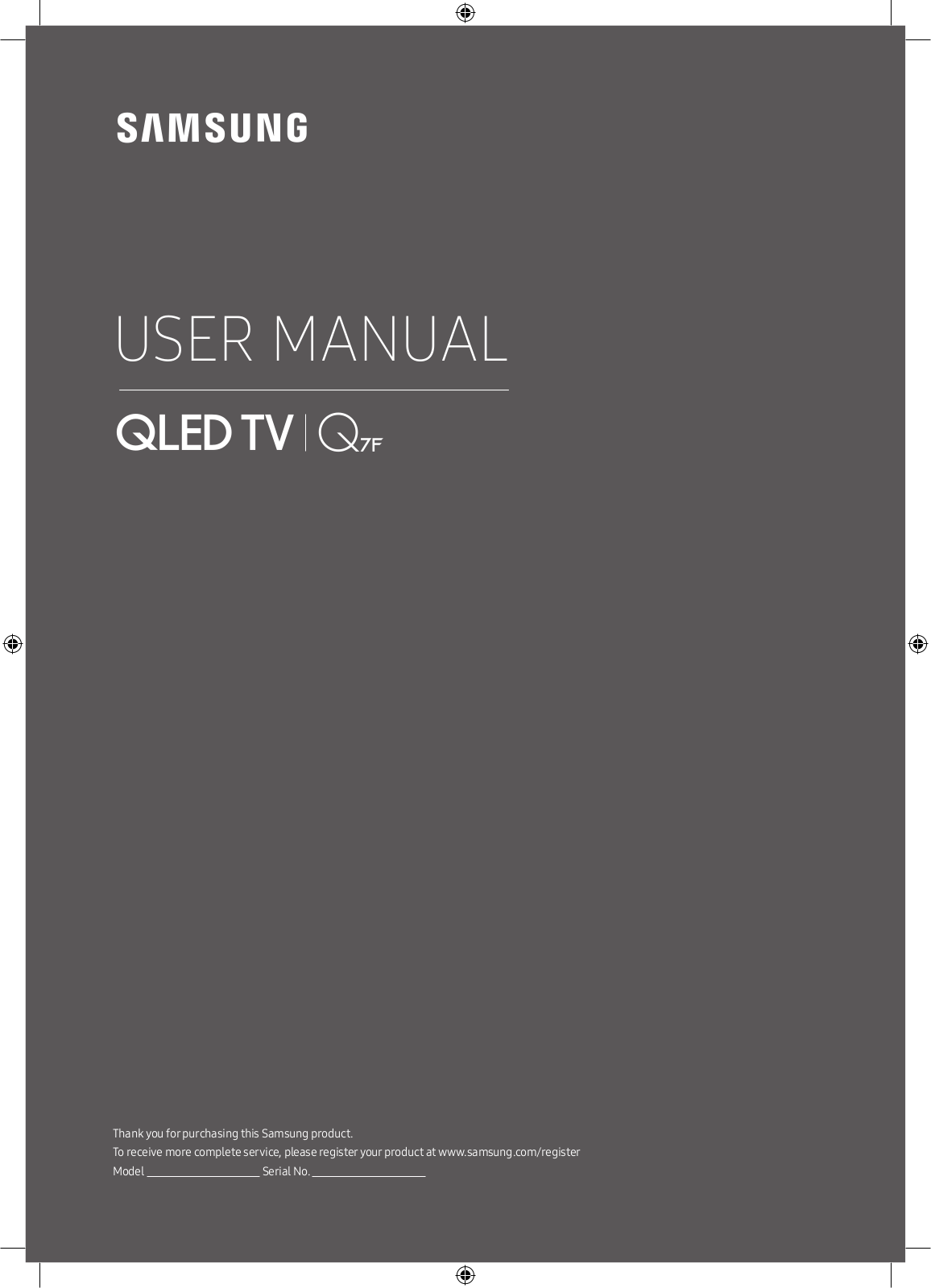 Samsung QE55Q7FAMT Operating Instructions