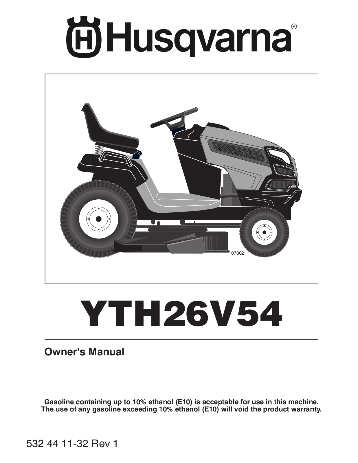 Husqvarna YTH26V54 User Manual