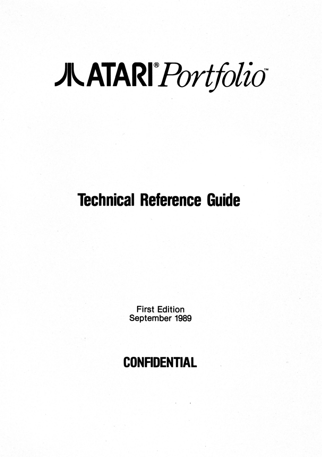 ATARI Portfolio User Manual