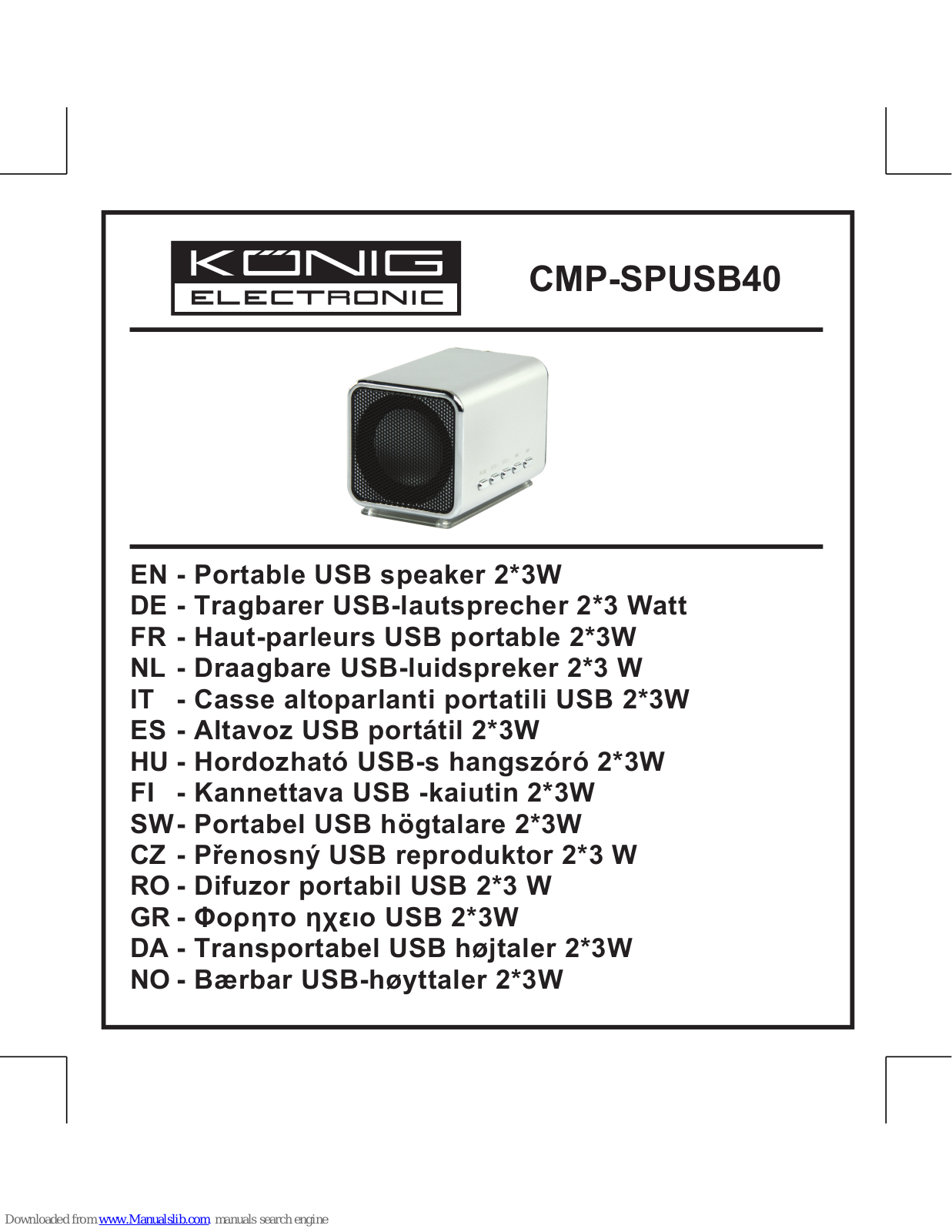 Konig CMP-SPUSB40 User Manual