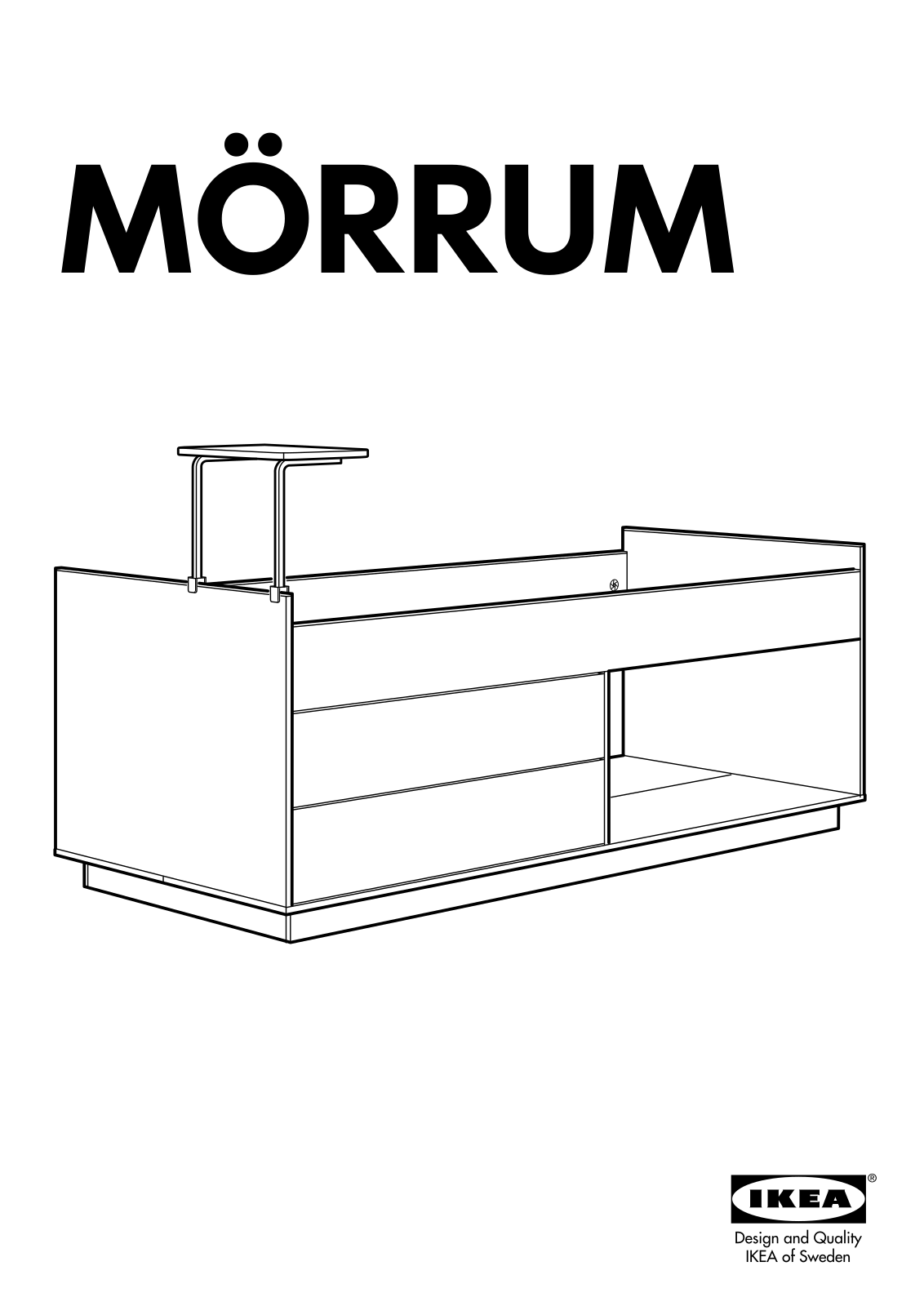 IKEA MÖRRUM BED FRAME W/ STORAGE & TABLE User Manual