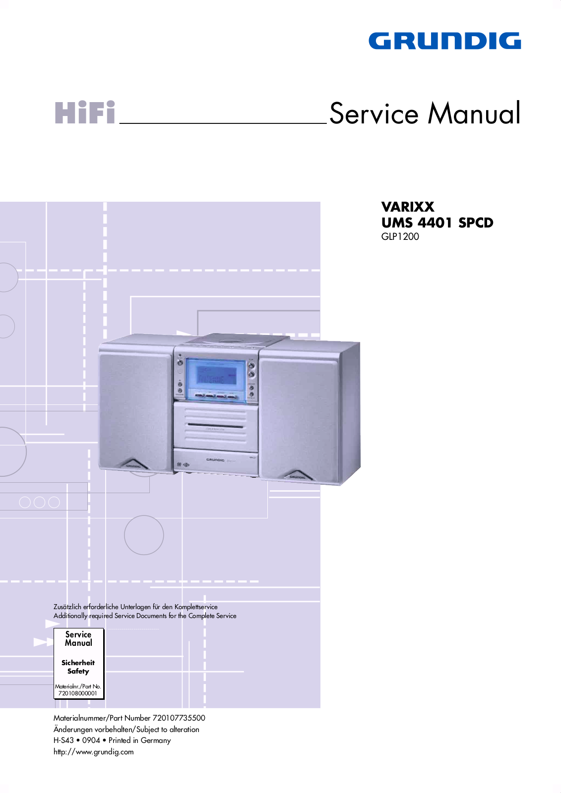 Grundig UMS-4401-SPCD Service manual