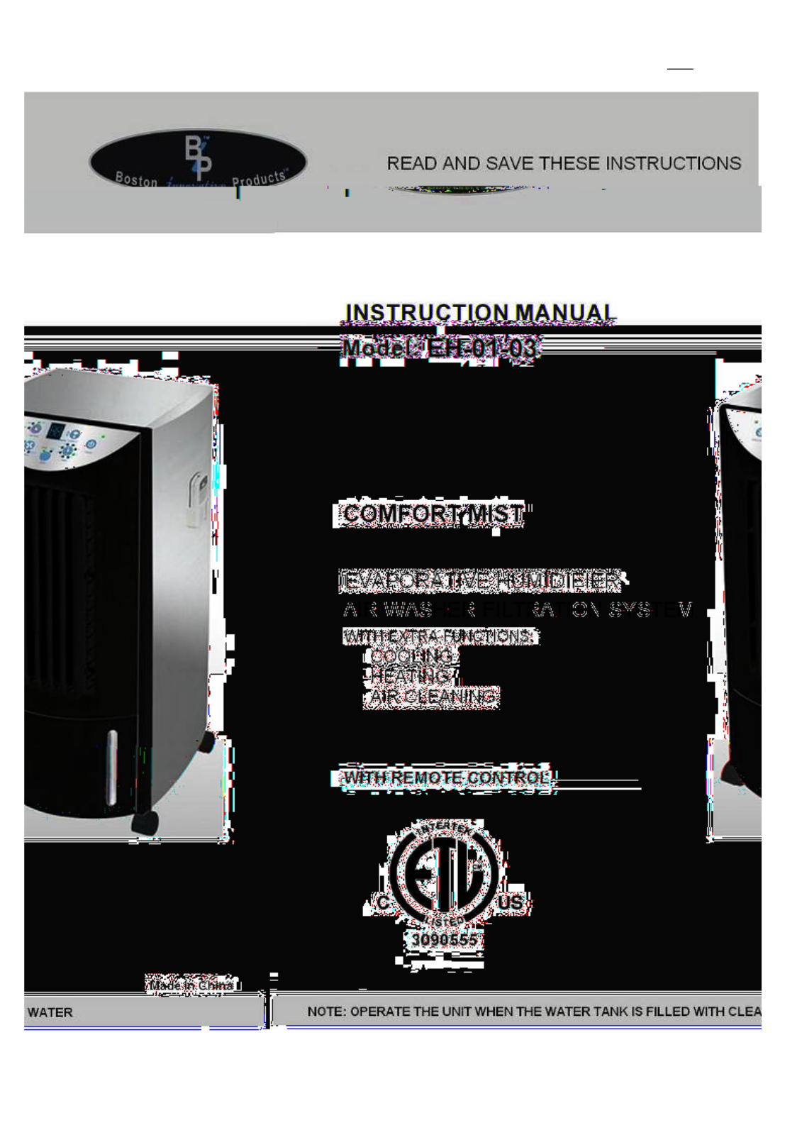 Energy Tech Laboratories EH-01-03 User Manual