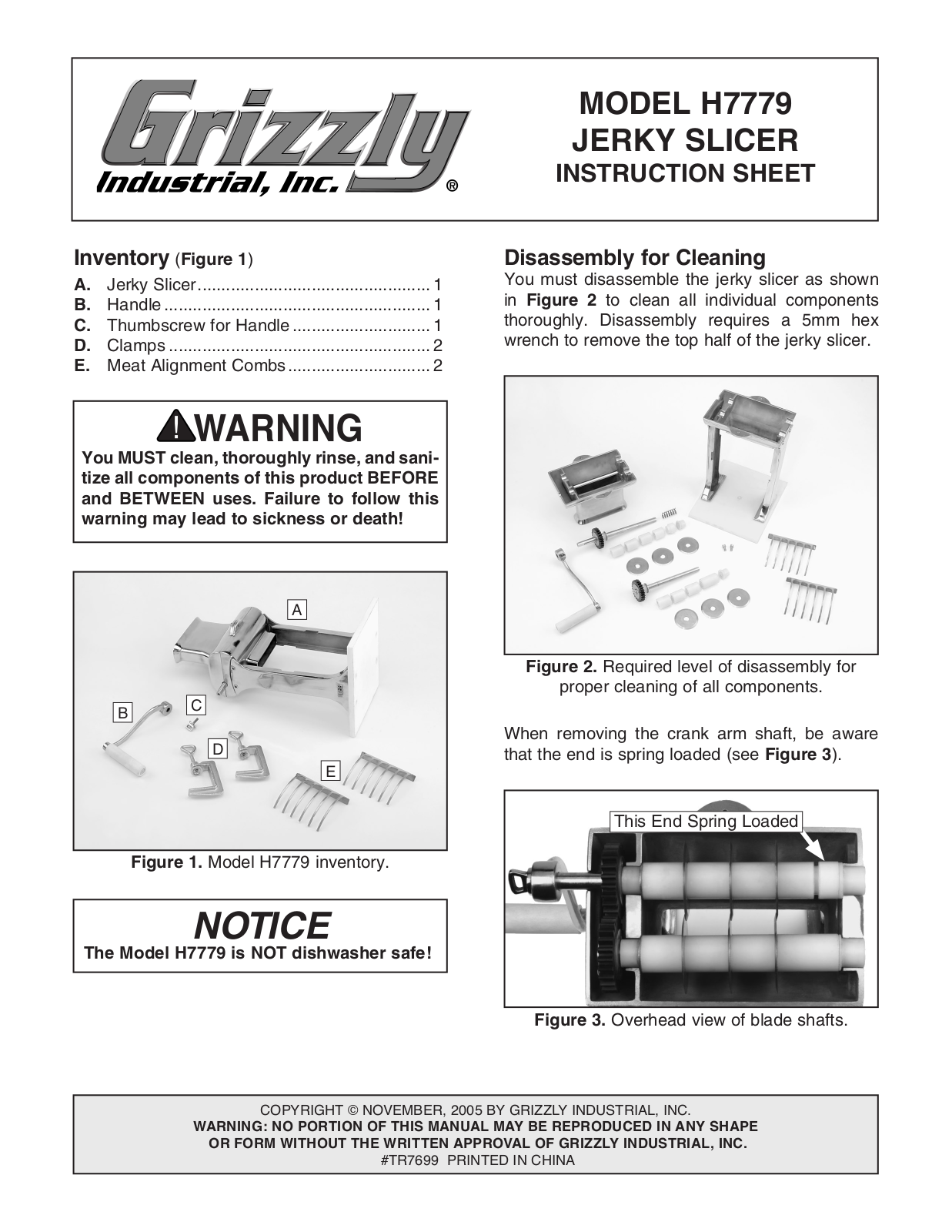 Grizzly H7779 User Manual