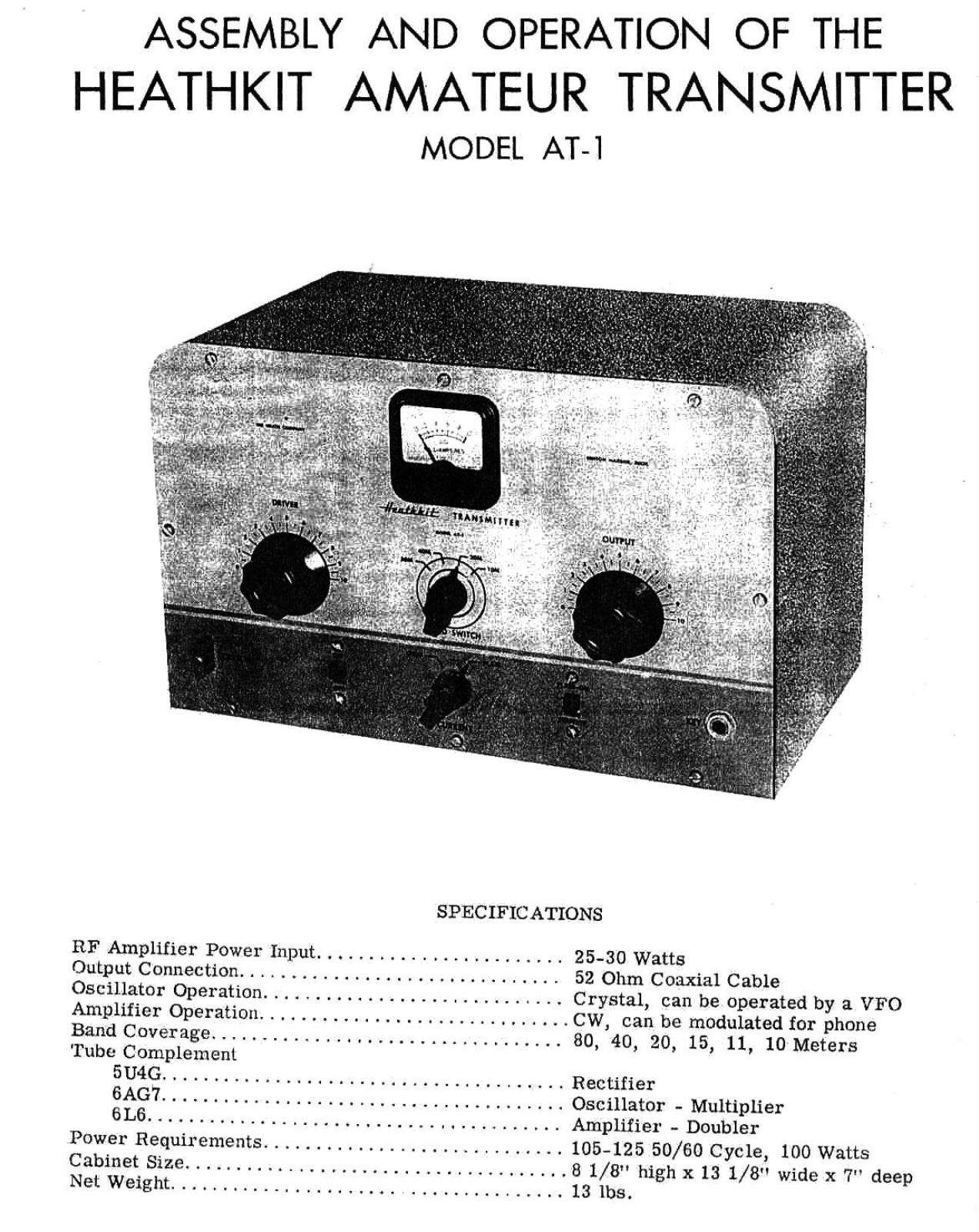 Heath Heathkit AT-1 Operating Manual