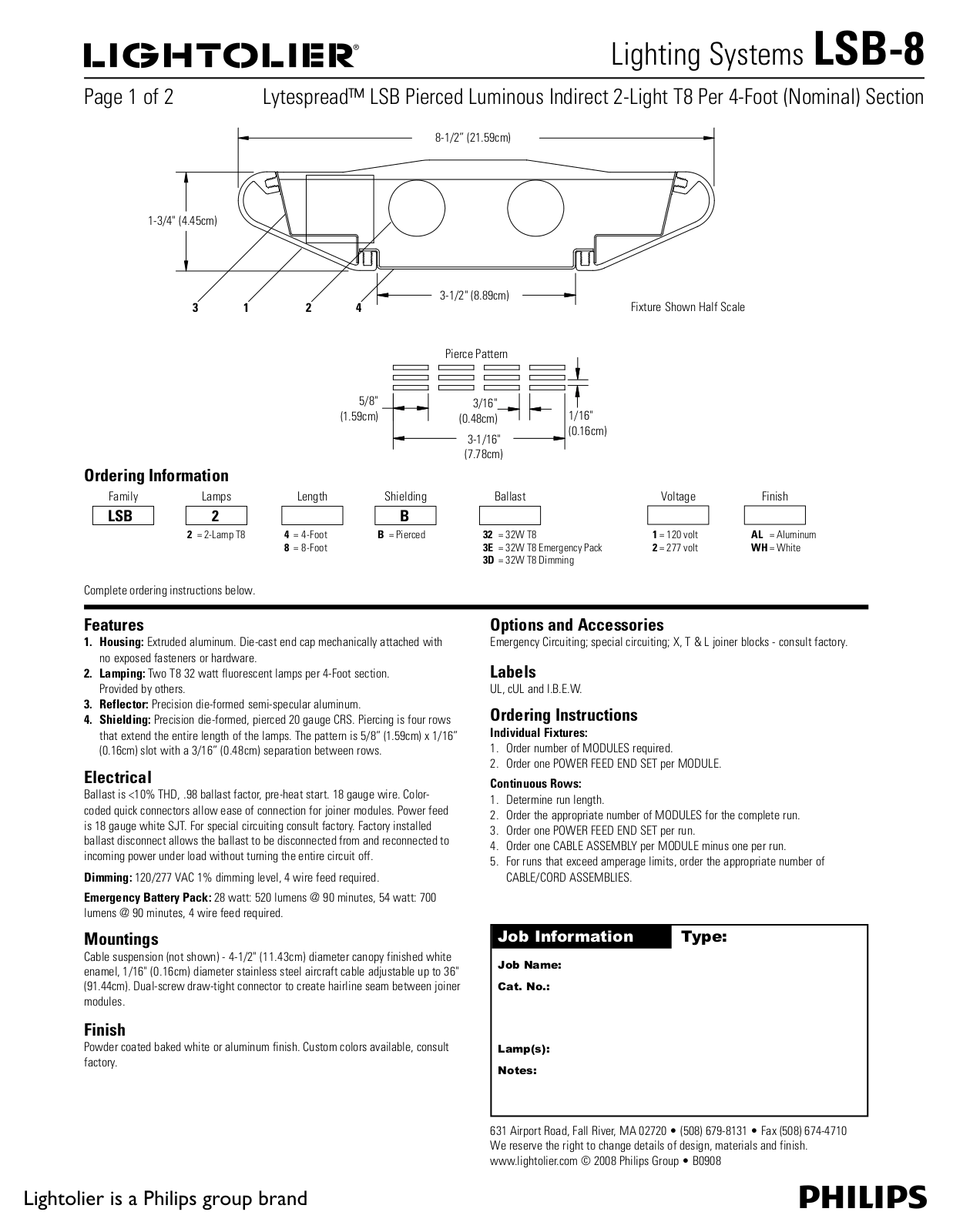 Lightolier LSB-8 User Manual