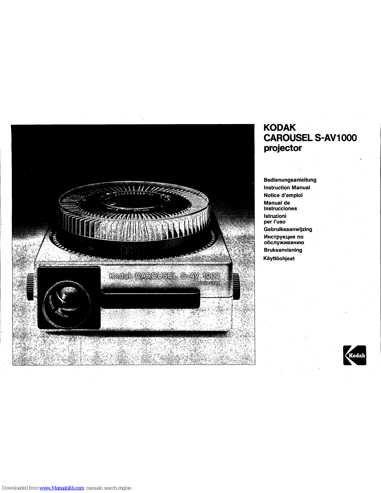 Kodak Carousel S-AV1000 Instruction Manual